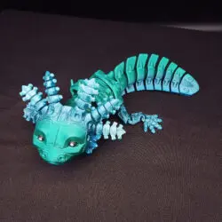 3D Axolotl Robot s úsmevom