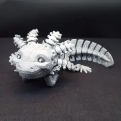 3D Axolotl Robot s úsmevom